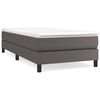 vidaXL Estructura de cama con somier cuero sint&eacute;tico gris 90x190 cm
