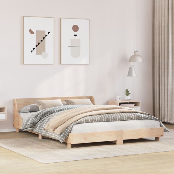 vidaXL Estructura de cama sin colch&oacute;n madera maciza de pino 120x190 cm