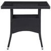 vidaXL Set comedor jardín 5 pzas ratán sintético vidrio templado negro
