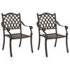 vidaXL Silla de Jard&iacute;n 2 uds. Bronce Aluminio