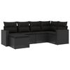 vidaXL Set de sof&aacute;s de jard&iacute;n 6 piezas y cojines rat&aacute;n sint&eacute;tico negro
