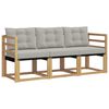 vidaXL Conjunto de sof&aacute;s de exterior 3 uds. Blanco y Gris Claro