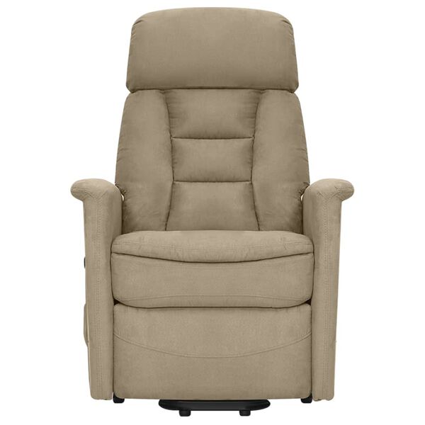 vidaXL Sillón de masaje elevable de tela microfibra gris claro