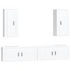 vidaXL Set de muebles para TV 4 piezas madera contrachapada blanco