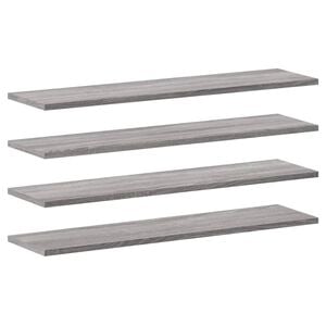 vidaXL Estantes pared 4 uds madera ingenier&iacute;a gris Sonoma 80x20x1,5 cm