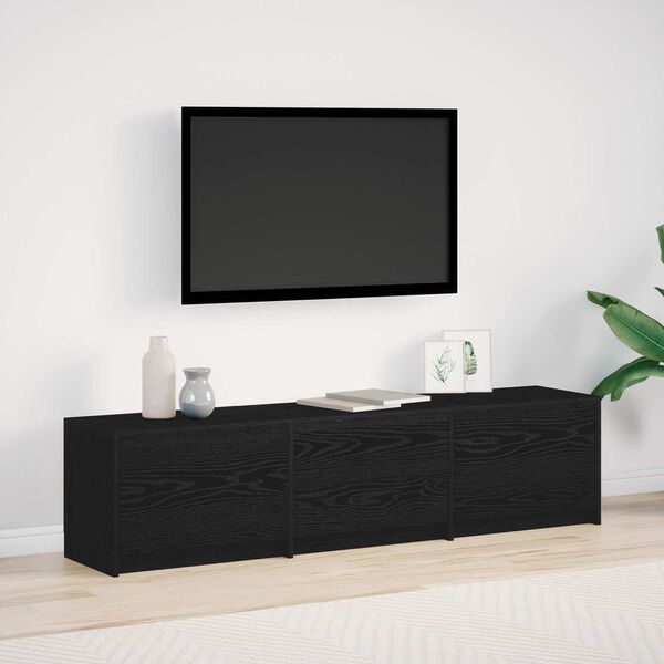vidaXL Mueble de TV Roble Negro 165 x 34 x 40 cm Madera de ingenier&iacute;a