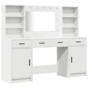 vidaXL Conjunto de mesa de vestidor con LED 3 uds.
