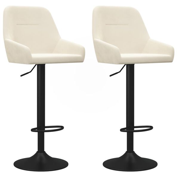 vidaXL Taburetes de cocina 2 unidades terciopelo crema