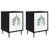 vidaXL Mesa de noche HANAU 2 uds. Roble Negro 36 x 33 x 51 cm