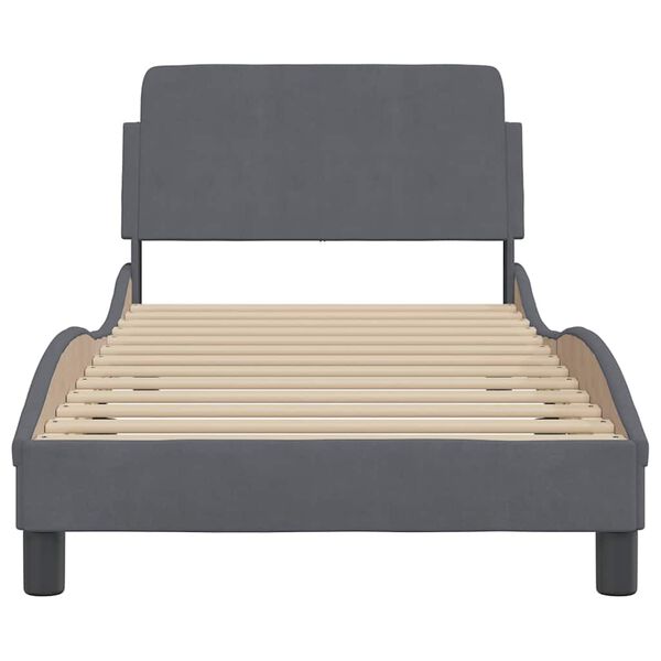 vidaXL Estructura de cama Dover terciopelo gris oscuro 80x200 cm