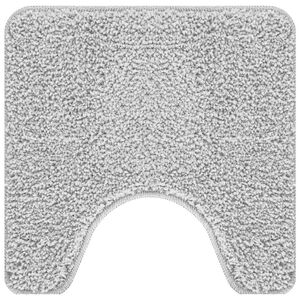 vidaXL Alfombra antideslizante para ba&ntilde;o con corte para inodoro Gris