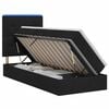 vidaXL Cama de almacenamiento LED con colch&oacute;n Negro 90 x 200 cm Tela