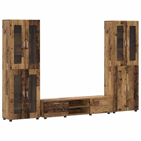 vidaXL Conjunto de mueble de TV con caj&oacute;n FLORIN Madera vieja
