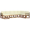 vidaXL Conjunto de sof&aacute;s de exterior 8 uds. Natural y Crema