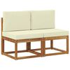 vidaXL 2 Pieza Sof&aacute; intermedio de exterior Madera de Acacia S&oacute;lida