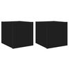 vidaXL Muebles de TV de pared con luces LED 2 uds negro 30,5x35x30 cm