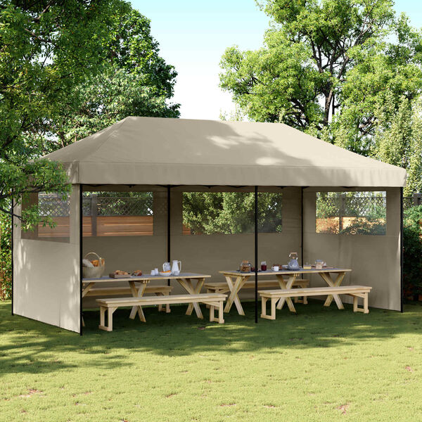 vidaXL Carpa de Fiesta Taup&eacute; 292 x 580 x 315 cm Tela Oxford