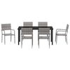 vidaXL Conjunto de Comedor de Jard&iacute;n 7 pcs Gris rat&aacute;n sint&eacute;tico