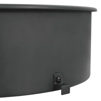 vidaXL Kit de anillo asador de barbacoa negro 47 cm