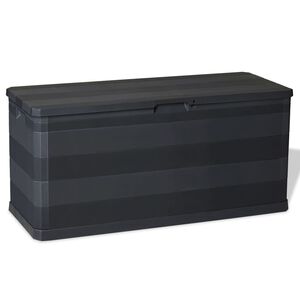 vidaXL Caja de almacenamiento de jard&iacute;n negra 117x45x56 cm