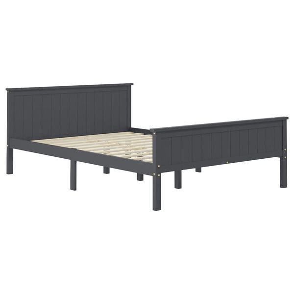 vidaXL Estructura de cama sin colchón madera de pino gris 160x200 cm