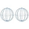 vidaXL Bola 2 uds. Blanco fr&iacute;o 40 x 40 x 42 cm Metal 192 LED