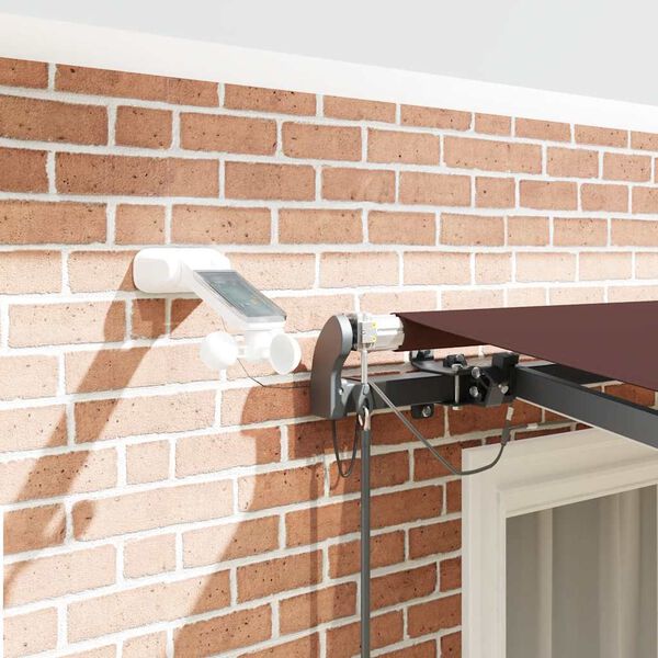 vidaXL Toldo retr&aacute;ctil autom&aacute;tico con luces LED marr&oacute;n 300x250 cm