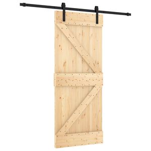 vidaXL Puerta Corredera Natural y negro 85 x 210 cm