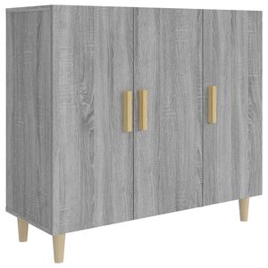 vidaXL Aparador de madera de ingenier&iacute;a gris Sonoma 90x34x80 cm
