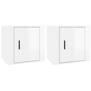 vidaXL Mesitas de noche 2 unidades blanco brillante 50x39x47 cm