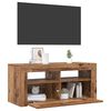 vidaXL Mueble TV luces LED madera ingenier&iacute;a envejecida 90x35x40 cm