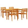 vidaXL Conjunto de Comedor de Jard&iacute;n 5 uds. Marr&oacute;n