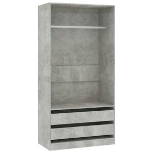 vidaXL Armario de madera contrachapada gris hormig&oacute;n 100x50x200 cm