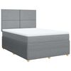 vidaXL Cama box spring con colch&oacute;n tela gris claro 160x200 cm