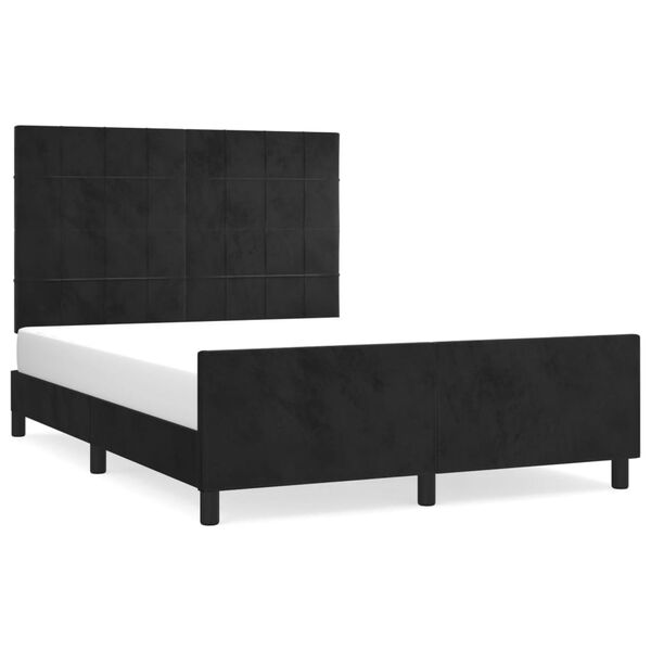 vidaXL Estructura de cama sin colch&oacute;n terciopelo negro 140x200 cm
