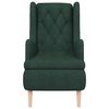 vidaXL Sill&oacute;n con patas de madera maciza de caucho y tela verde oscuro