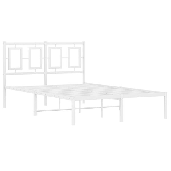 vidaXL Estructura cama sin colchón con cabecero metal blanco 120x190cm