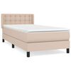 vidaXL Cama box spring con colch&oacute;n cuero sint&eacute;tico capuchino 80x200 cm