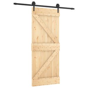 vidaXL Puerta Corredera Natural y negro 85 x 210 cm