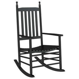 vidaXL Mecedora con asiento curvo madera maciza de &aacute;lamo negro