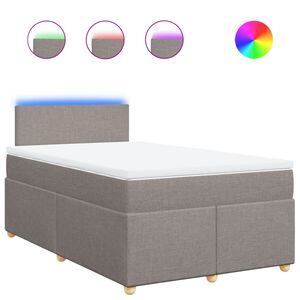 vidaXL Cama box spring con colch&oacute;n tela gris taupe 120x200 cm