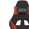 vidaXL Silla gaming de masaje y reposapi&eacute;s cuero sint&eacute;tico negro rojo