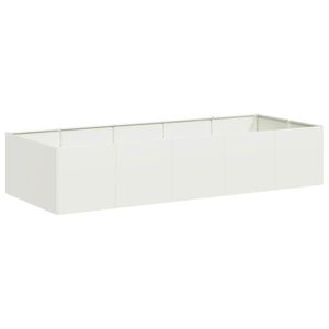 vidaXL Jardinera acero blanco 200x80x40 cm