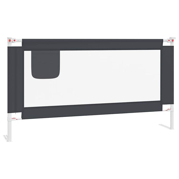 vidaXL Barandilla de seguridad cama de niño gris oscuro tela 160x25 cm