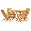 vidaXL Juego de comedor para jard&iacute;n 5 piezas madera maciza de teca