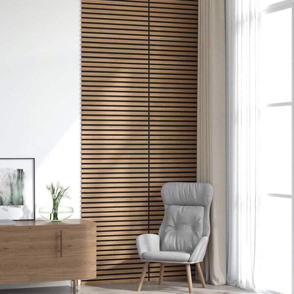 vidaXL Paneles acústicos de pared 8 uds listones 60,5x60 cm