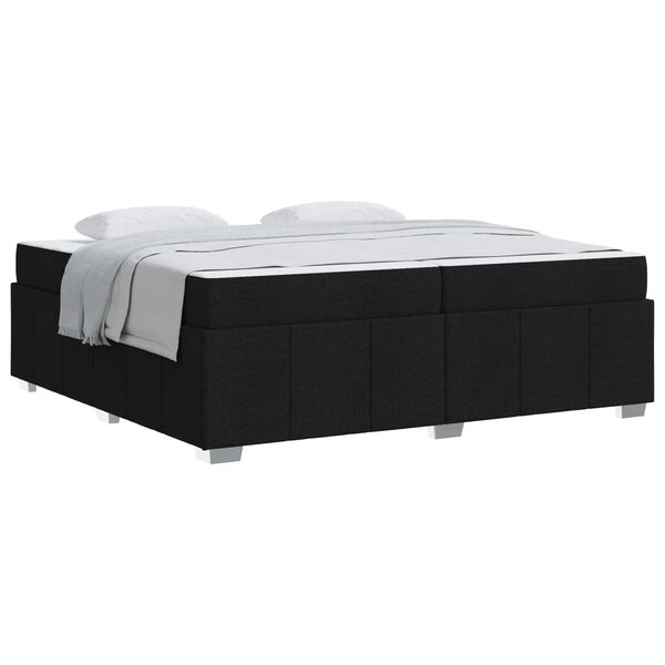 vidaXL Estructura de cama con colch&oacute;n Negro 200 x 200 cm tela
