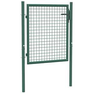 vidaXL Puerta de valla de acero 100 x 75 cm verde