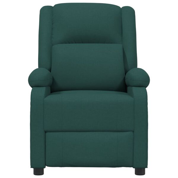 vidaXL Sill&oacute;n reclinable el&eacute;ctrico tela verde oscuro
