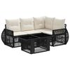 vidaXL Conjunto de sof&aacute;s de jard&iacute;n 5 uds. Negro y Blanco Crema